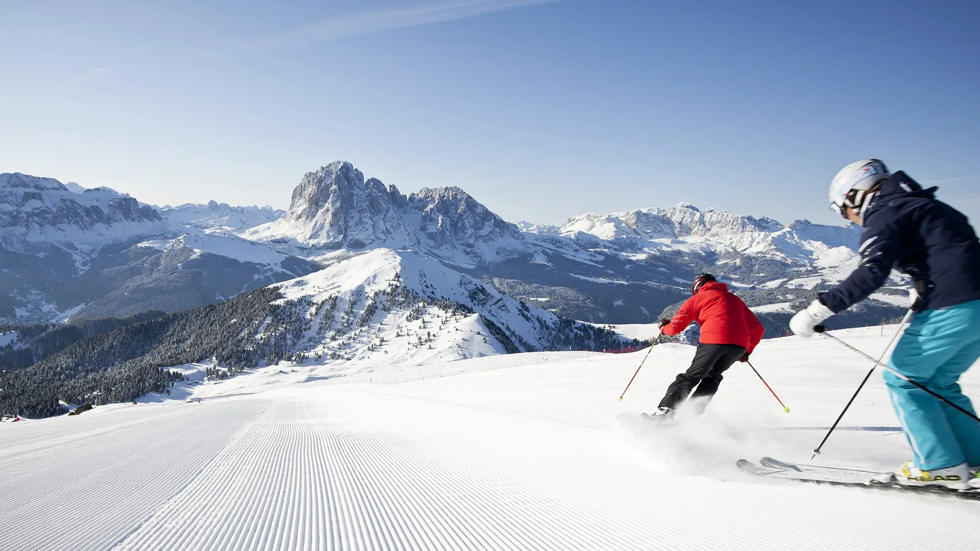 Sellaronda Skifahren in den Dolomiten bei Wolkenstein – Winterurlaub im Garni Crepaz