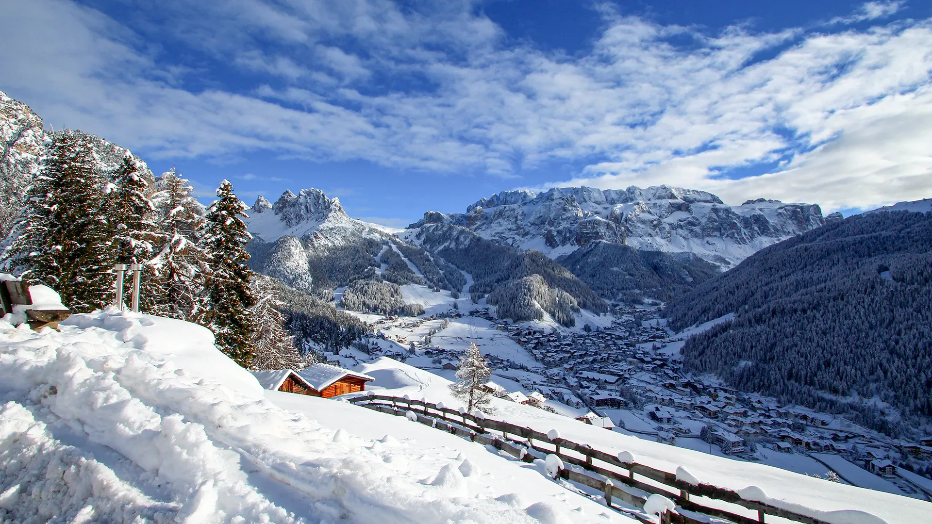 Winterurlaub in Wolkenstein in Gröden – Dolomiten Panorama beim Garni Crepaz