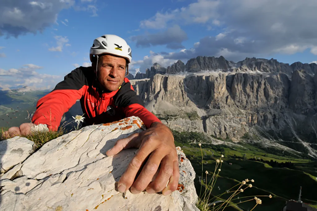 Klettersteig in den Dolomiten an der Sellagruppe