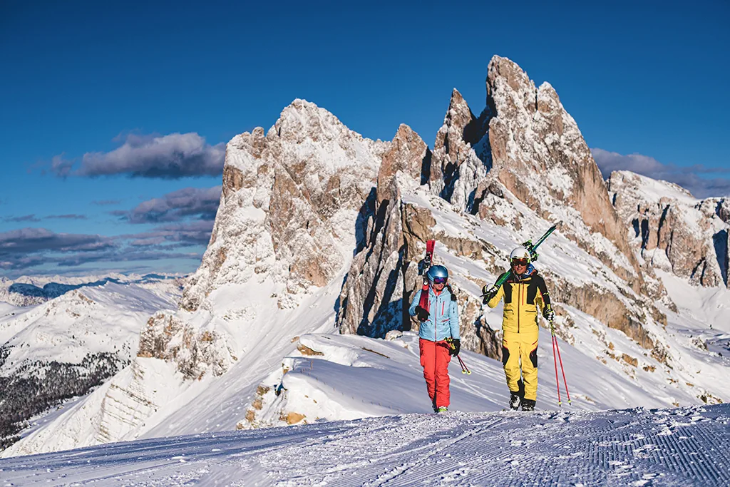 Fermeda Gruppe in den Dolomiten bei Gröden im Winter