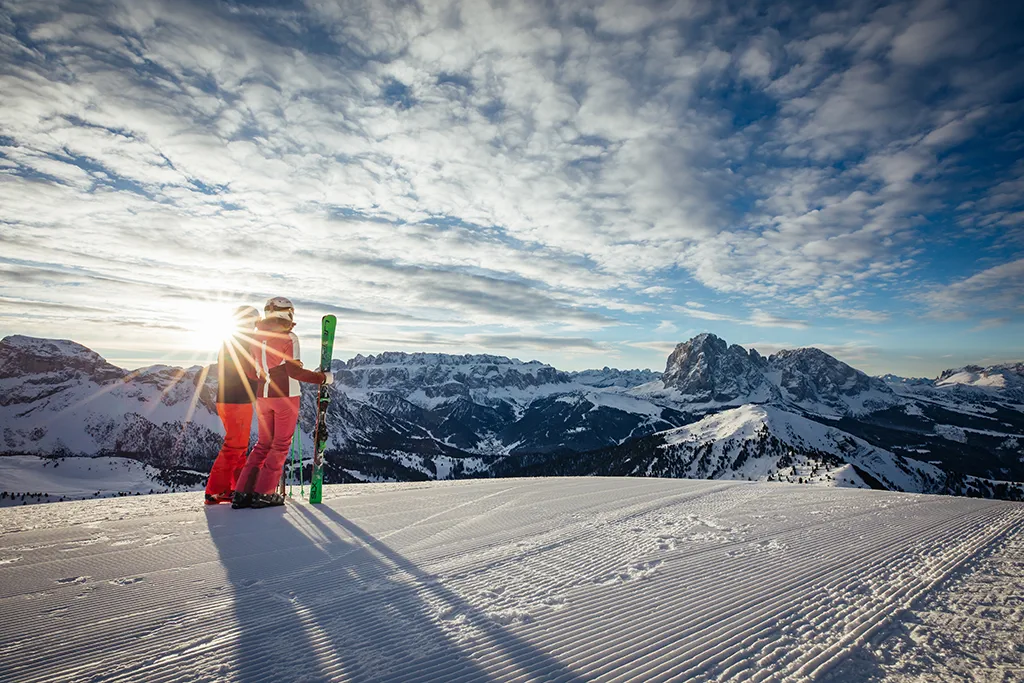 Langkofel im Winter bei Wolkenstein in Gröden